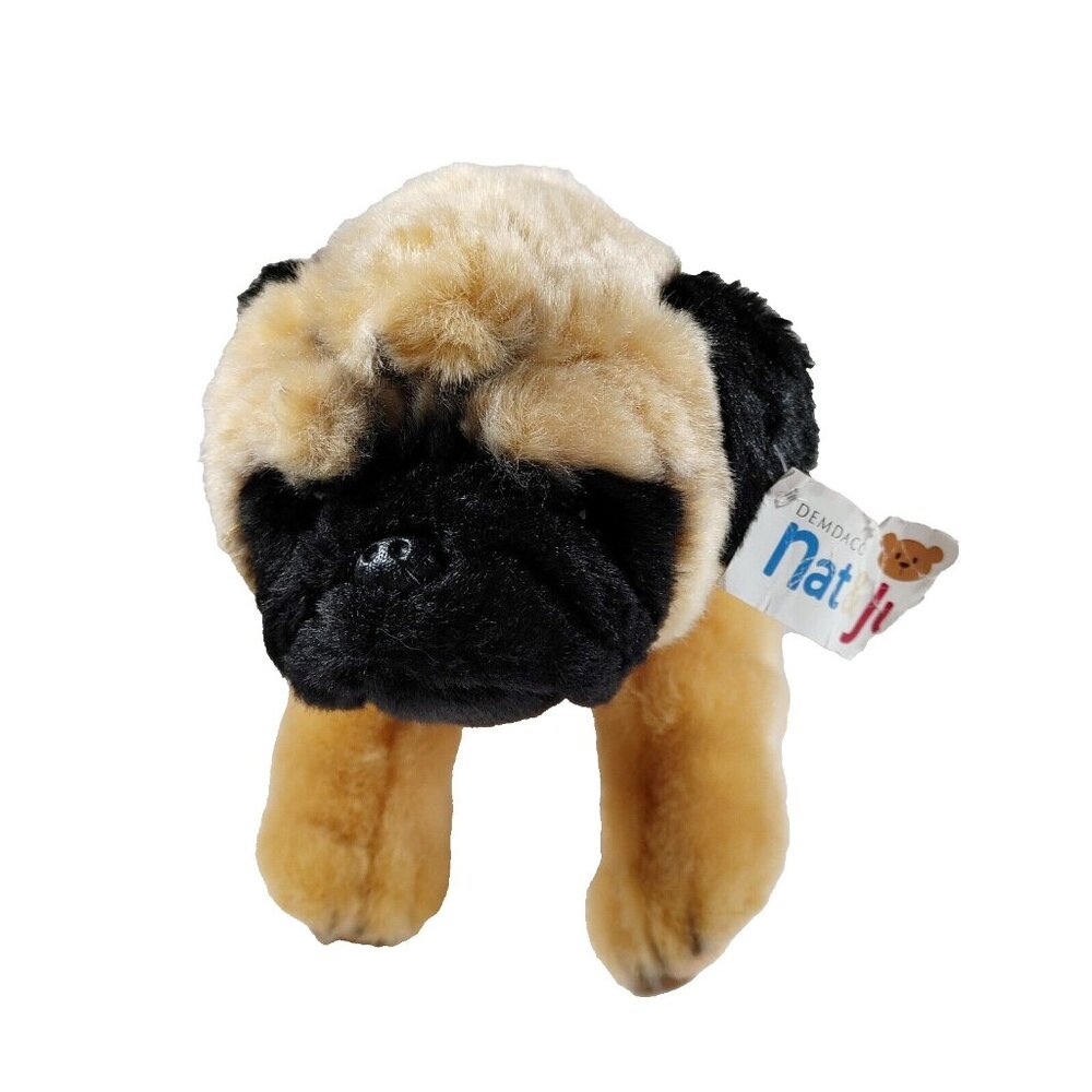 DEMDACO Nat & Jules Standing 15 Inch Pug Dog  Plush Stuffed Animal